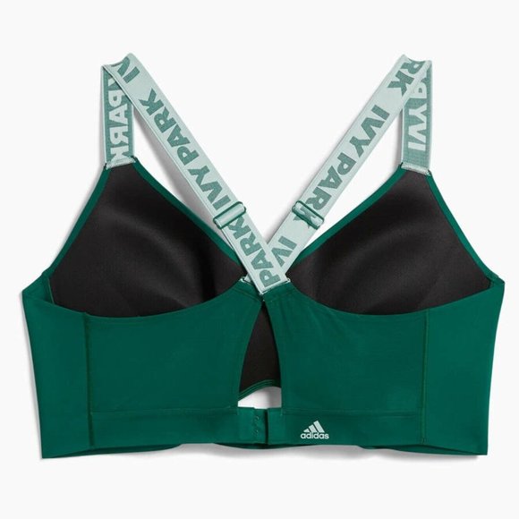 Adidas Women's Ivy park Dark Green Cutout Medium Support Bra Size 1X H42596 - Picture 4 of 4